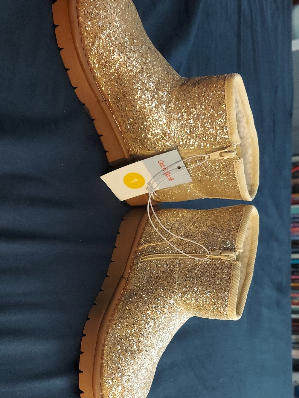 Girls Gold Glitter Chelsea Boots - Picture 5 of 5